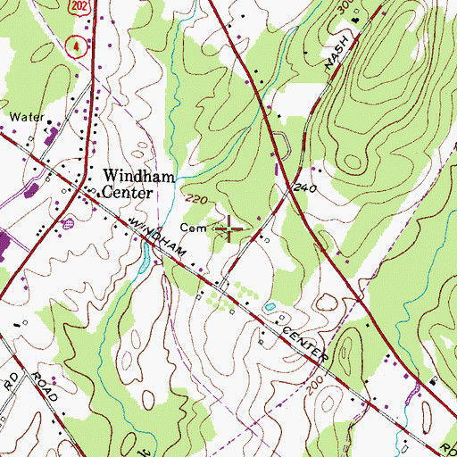 Topographic Map of Godd Cemetery, ME