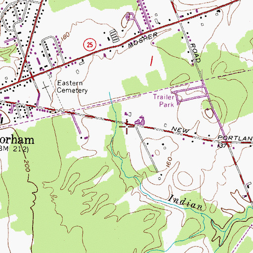 Topographic Map of Gorham Christian Assembly Church, ME