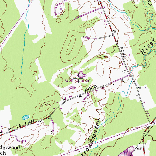 Topographic Map of Gorham Country Club, ME
