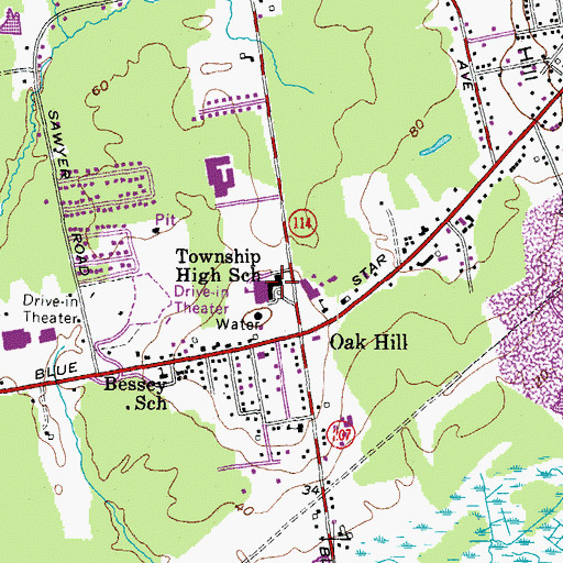 Topographic Map of Gorham High School, ME