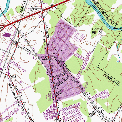 Topographic Map of Grace Baptist Church, ME