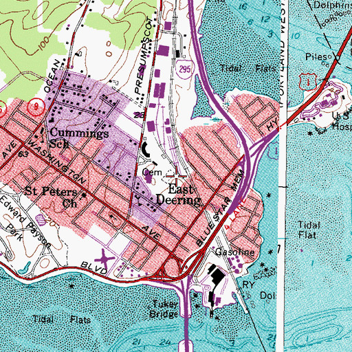 Topographic Map of Grand Trunk Cemetery, ME