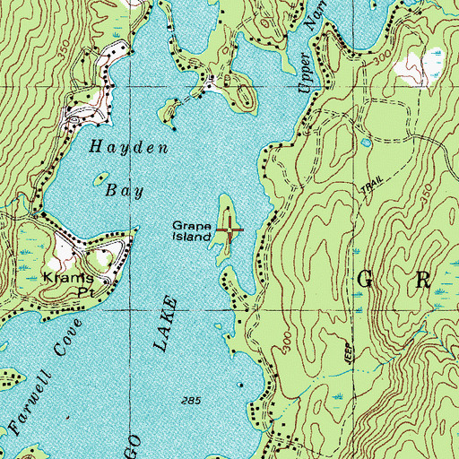 Topographic Map of Grape Island, ME