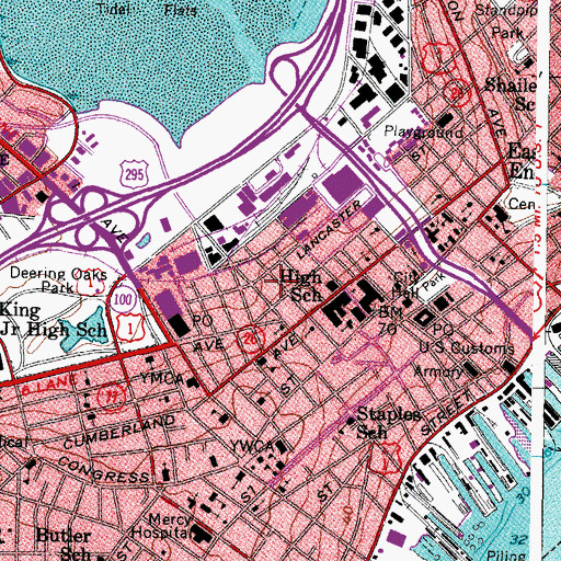 Topographic Map of Greater Portland Council of Governments, ME