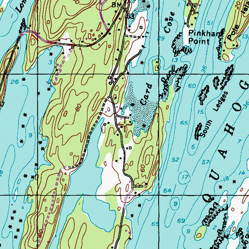 Topographic Map of Gun Point School (historical), ME