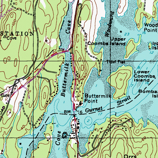 Topographic Map of Gumet (historical), ME