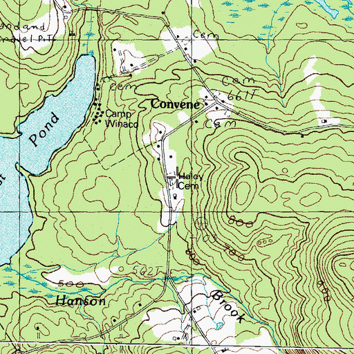 Topographic Map of Haley Cemetery, ME