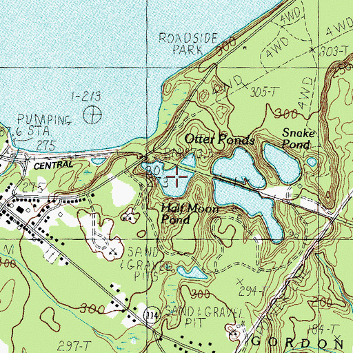 Topographic Map of Half Moon Pond, ME