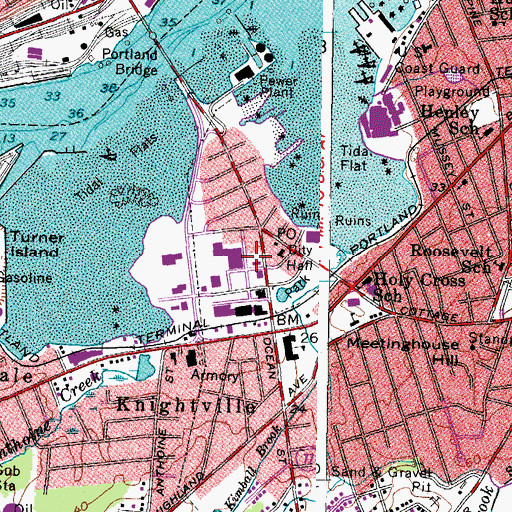 Topographic Map of Hamlin Elementary School, ME