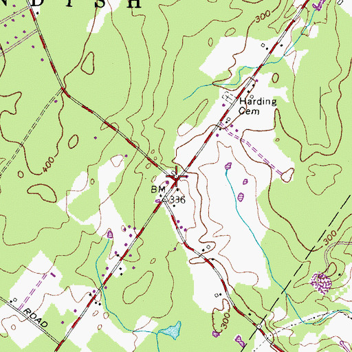 Topographic Map of Harding School (historical), ME