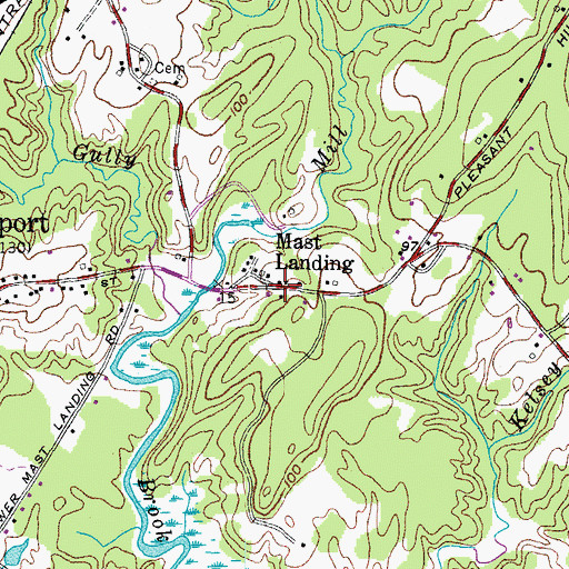 Topographic Map of Harraseeket Historic District, ME