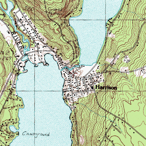 Topographic Map of Harrison Post Office, ME