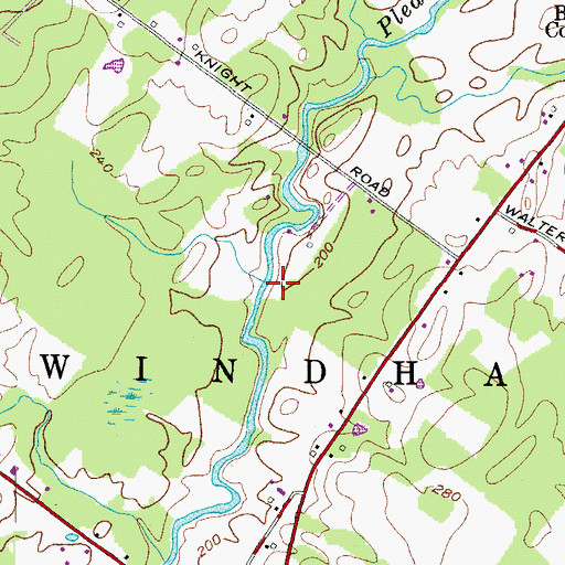 Topographic Map of Haskell Brook, ME