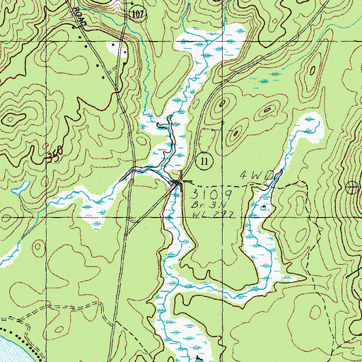 Topographic Map of Heath Brook, ME