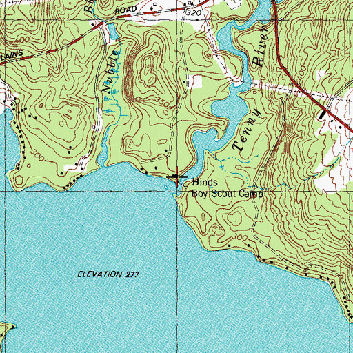 Topographic Map of Hinds Boys Scout Camp, ME