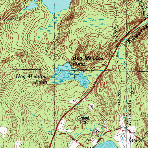 Topographic Map of Hog Meadow Pond, ME