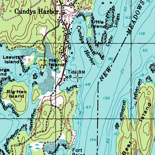 Topographic Map of Holbrooks Marina, ME