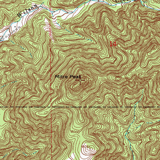 Topographic Map of Mitre Peak, CO
