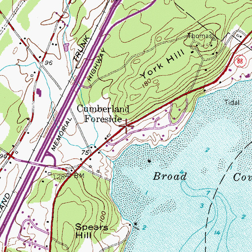 Topographic Map of Holy Martyrs Church, ME