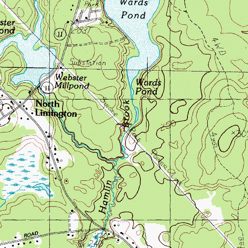 Topographic Map of Horse Pond Brook, ME