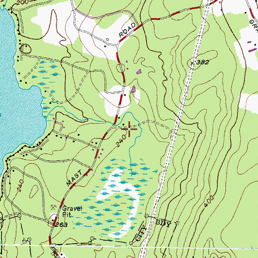 Topographic Map of Huston Family Cemetery, ME