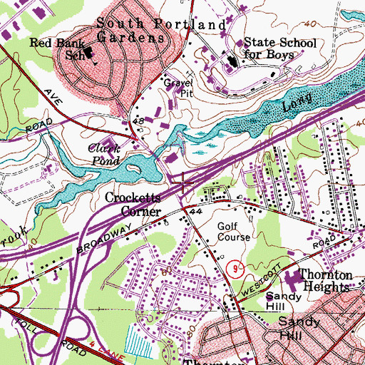 Topographic Map of Interchange 3, ME