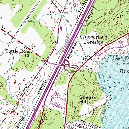 Topographic Map of Interchange 16, ME