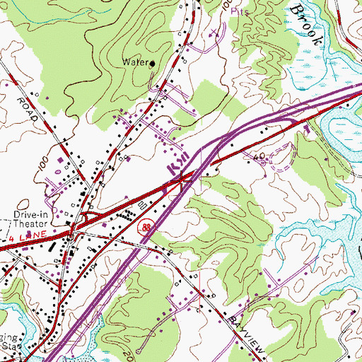 Topographic Map of Interchange 18, ME