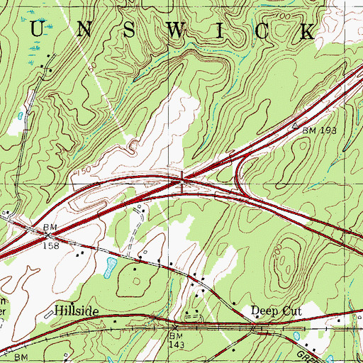 Topographic Map of Interstate 22, ME