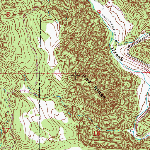 Topographic Map of Red Ridge, CO