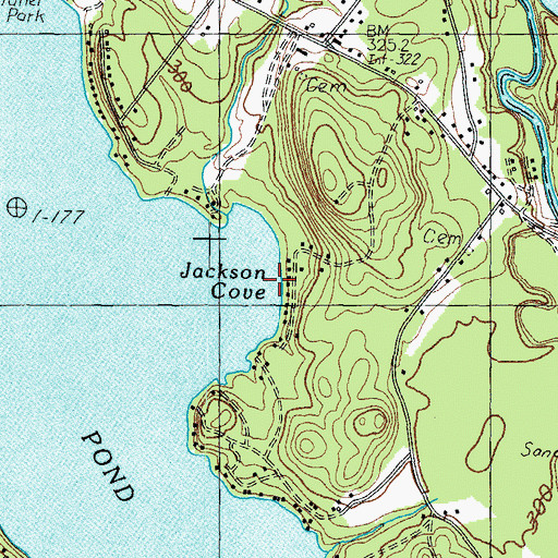 Topographic Map of Jackson Cove, ME