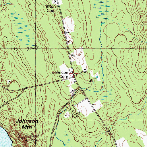 Topographic Map of Johnson Cemetery, ME
