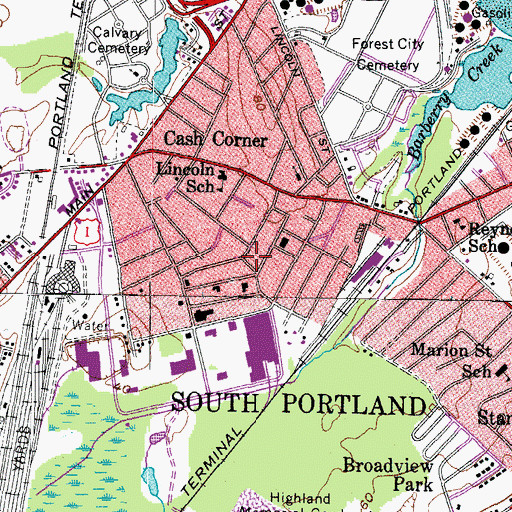 Topographic Map of Kingdom Hall of Jehovahs Witnesses, ME