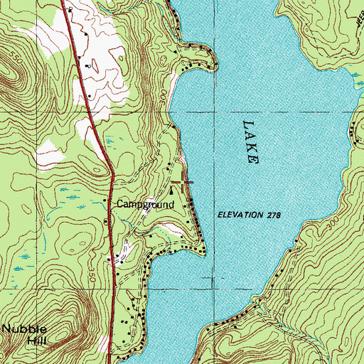 Topographic Map of Kokatosi Campground, ME