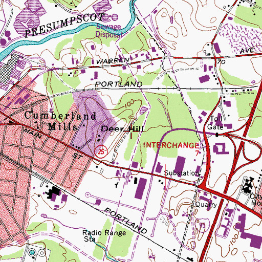 Topographic Map of Larrabee Cemetery, ME