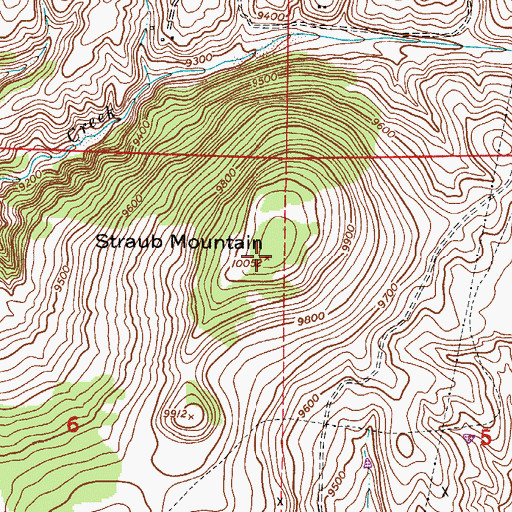 Topographic Map of Straub Mountain, CO