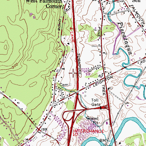 Topographic Map of Leighton Cemetery, ME