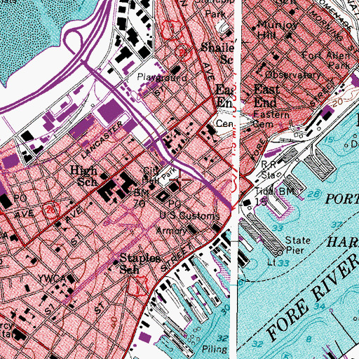 Topographic Map of Lincoln Park, ME