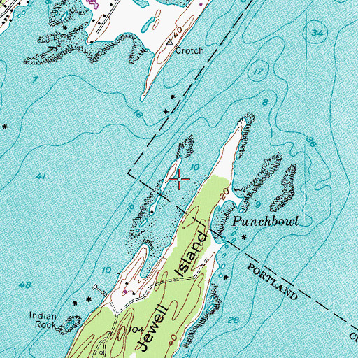 Topographic Map of Little Jewell Island, ME