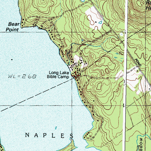Topographic Map of Long Lake Bible Camp, ME