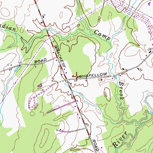 Topographic Map of Longfellow School (historical), ME