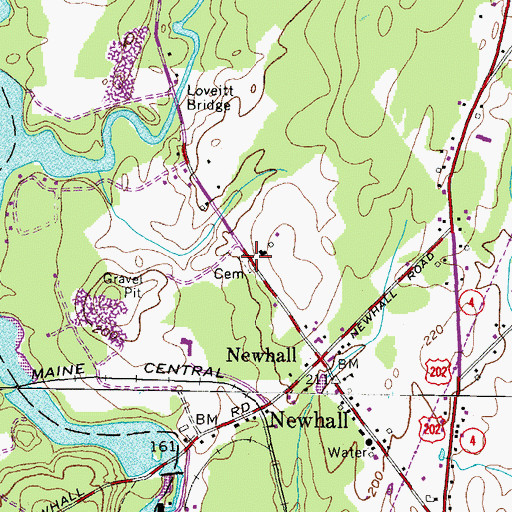 Topographic Map of Loveitt Cemetery, ME