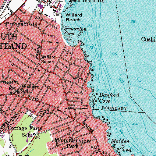 Topographic Map of Loveitts Field, ME