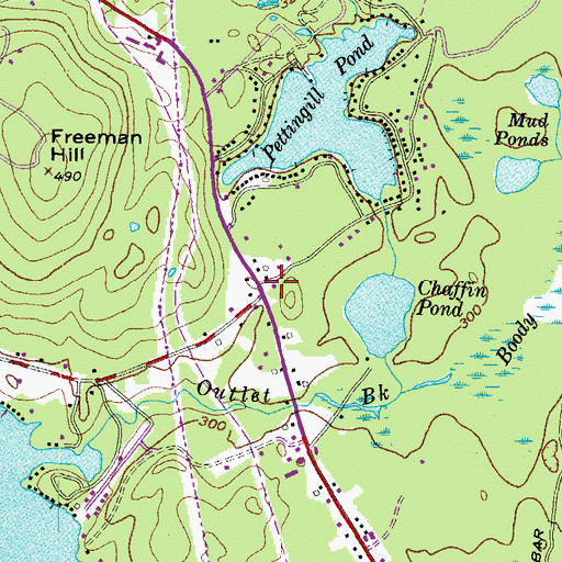 Topographic Map of Lowells Corner (historical), ME