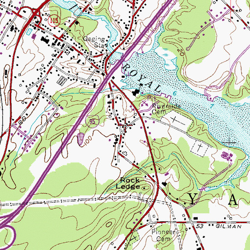 Topographic Map of Lower Village (historical), ME