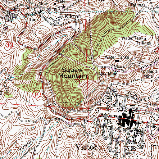 Topographic Map of Squaw Mountain, CO