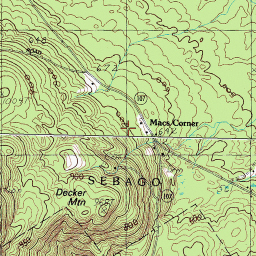 Topographic Map of Macs Corner, ME