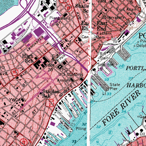 Topographic Map of Maine Archives and Museums, ME