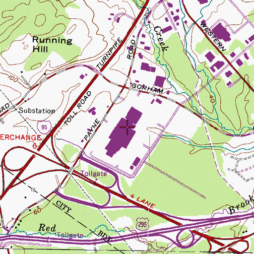 Topographic Map of Maine Mall, ME