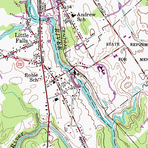 Topographic Map of Mallison Falls, ME